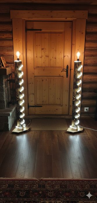 Stalp luminos decorativ,lampadar rustic,veioza,corp de iluminat, torță