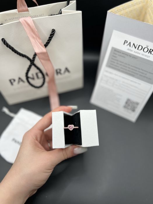Inel pandora inima roz