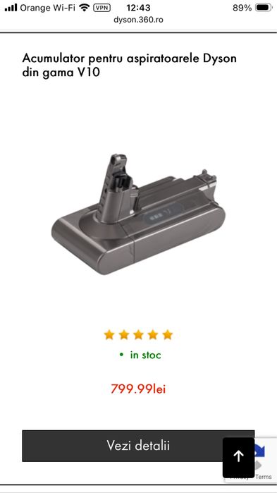 Baterie originală Dyson V10 / SV12