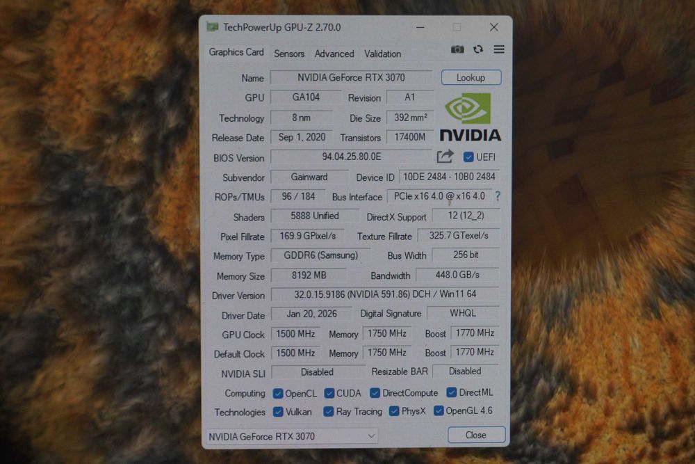 RTX 3070 8GB Gainward Phoenix GS GPU Nvidia видеокарта/ вкл. ДДС