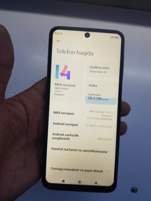 Redmi note 9S 64GB ideal