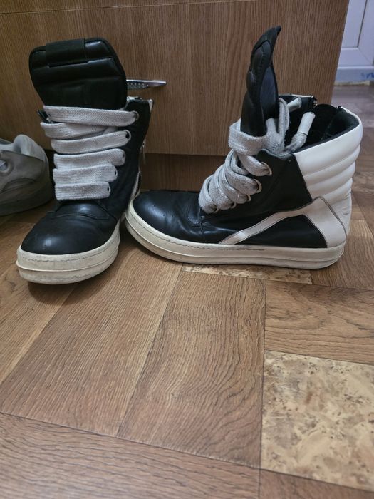 Rick Owens Geobasket Jumbo Laces High (100% Leather)