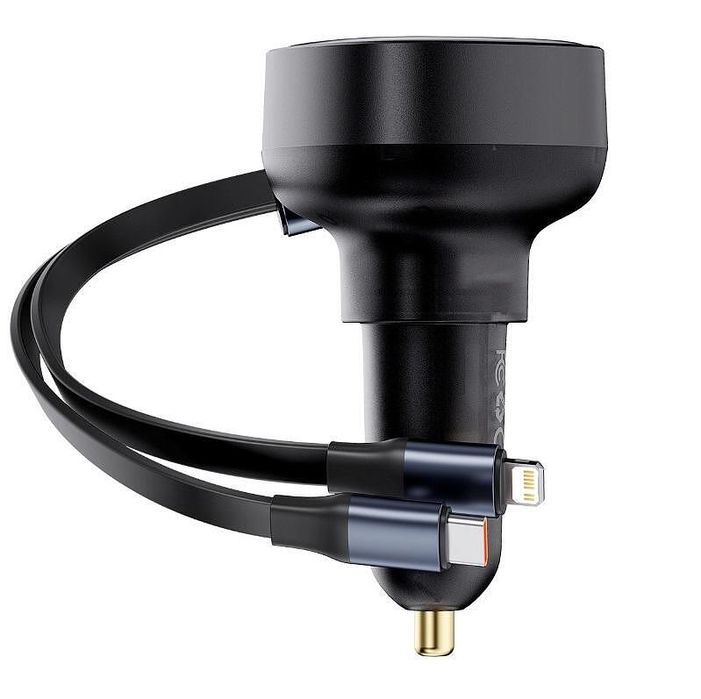 Зарядно устройство за кола baseus enjoyment usb-c с usb-c / lightning