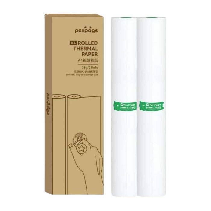 Rola de Hartie Termica A4 PeriPage, 2 Role, Hartie Speciala