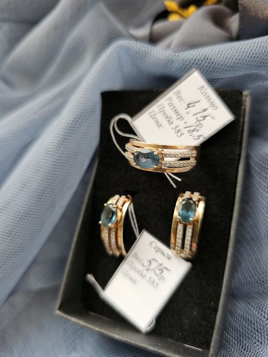 Кольцо и серьги золото585 проба