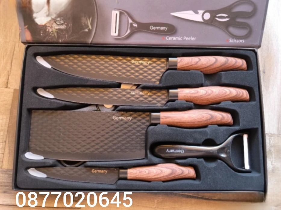 Комплект кухненски ножове 6 части. Много остри. Made for Germany. Germ