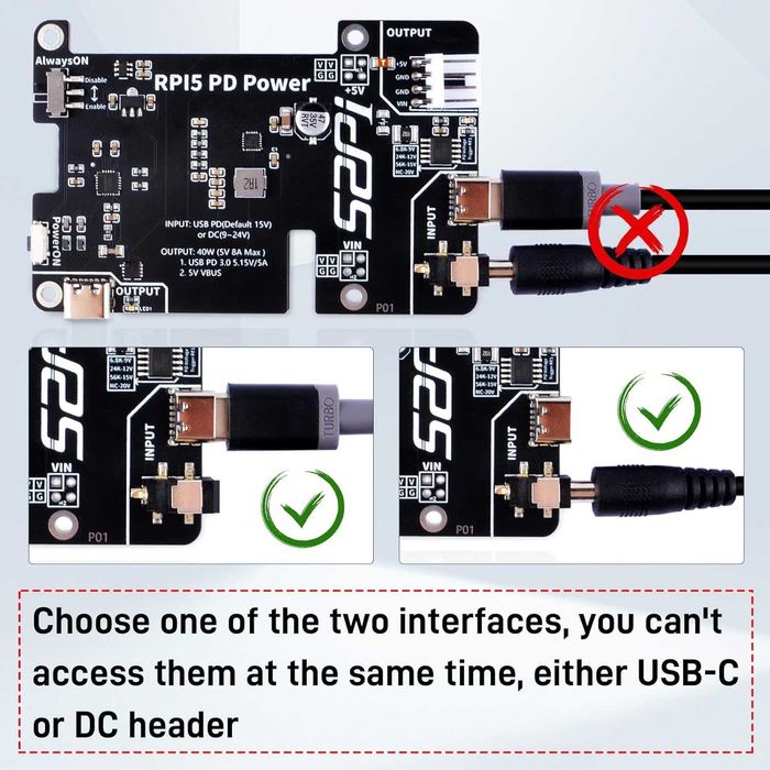 Placă expansiune GeeekPi PD Raspberry Pi 5 8GB 4GB,switch always-on