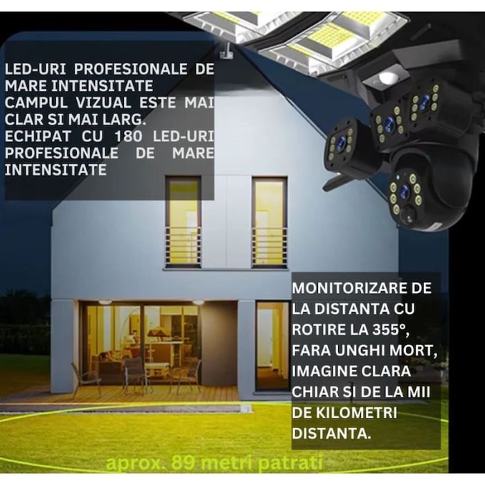 Lampa Solara cu Camera de Supraveghere XL SIM 4G, Aplicatie Mobila