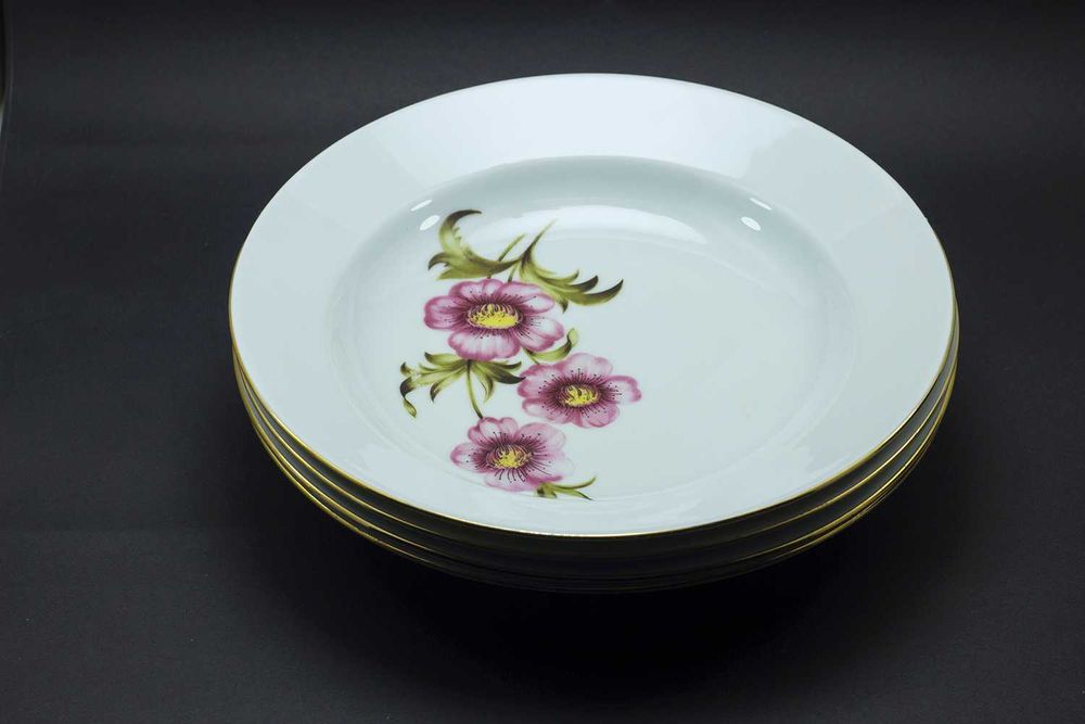 Тарелки "Ветка шиповника", - 6 шт, старая Германия - KAHLA (Кахла)