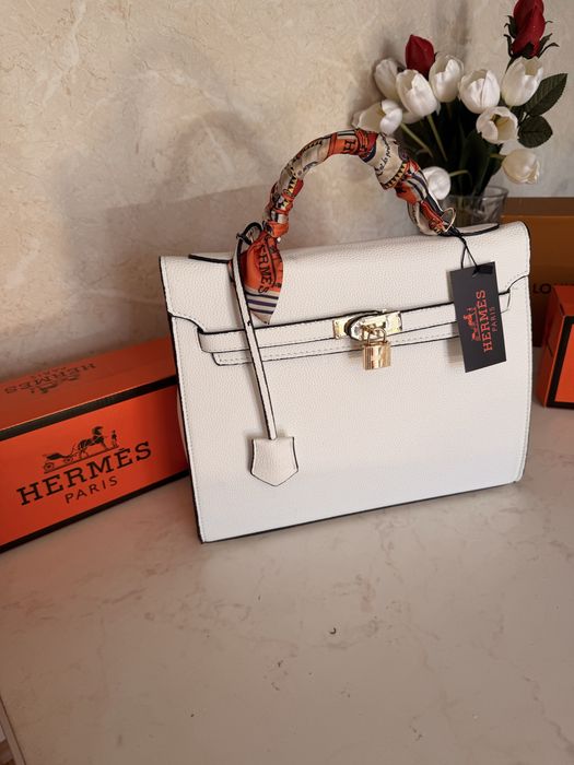 Дамска чанта Hermes Birkin бяла
