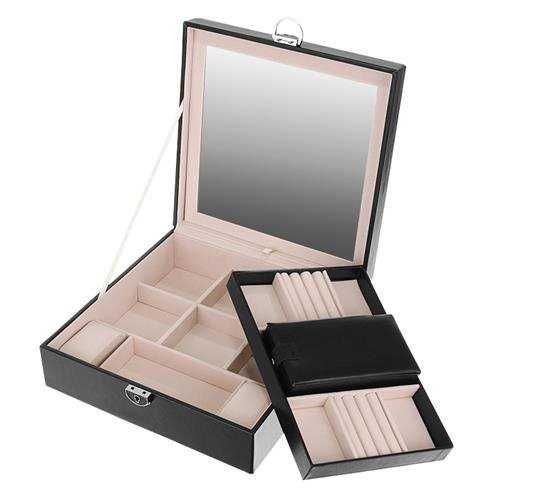 Кутия за бижута и часовници с огледало, отделящи се отделения