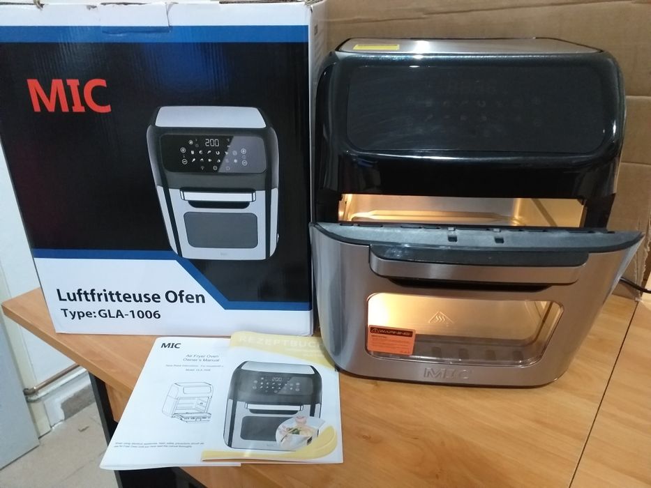 Cuptor MIC cu aer cald, 12 L XXL, cuptor din oțel inoxidabil 1800 W