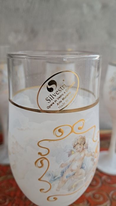 Два комплекта за шампанско и вино Murano