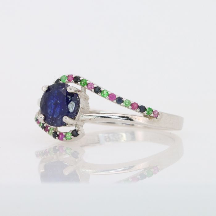 Сребърен пръстен с натурален Сапфир Royal Blue със сертификат