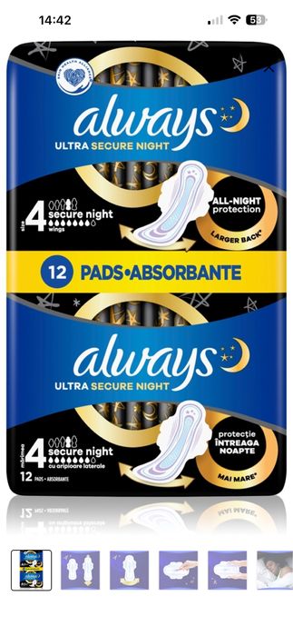 Vând absorbante always pt noapte !