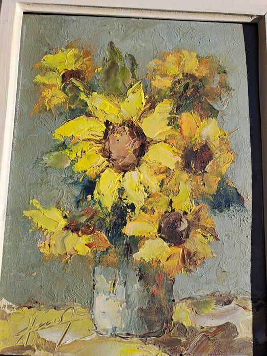 tablou vechi pictura pe pfl 36/46 cm semnat