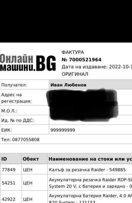 Raider RDP-SCHS20, R20 system 20V. Акумулаторна резачка