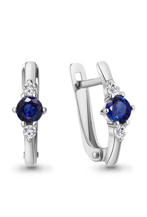 Серьги серебро, с наносапфиром