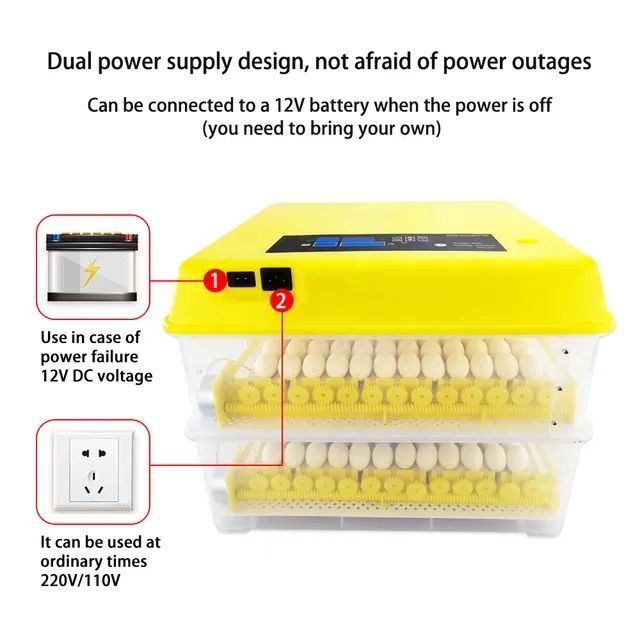 Автоматичен инкубатор на ролки и двойно захранване 220+12V