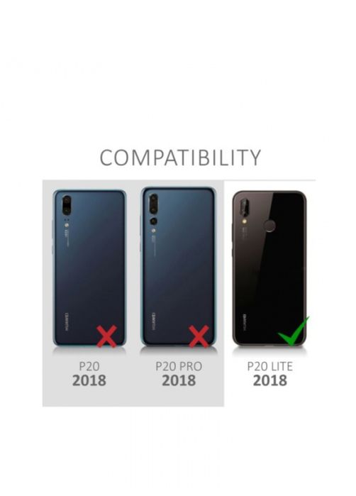 Husă tip portofel, din material textil, pentru Huawei P20 lite