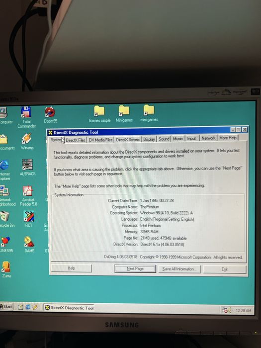 Intel pentium 100 mhz retro PC