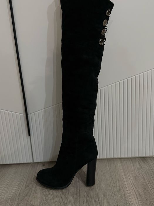 Зимние замшевые сапоги