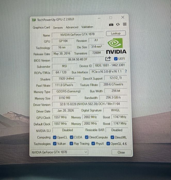 Msi GeForce GTX 1070