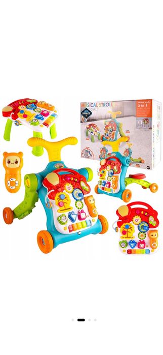 Carucior interactiv pentru bebe 1 an - 3 ani cu functii 5 in 1