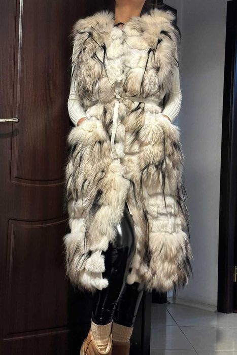 Vestă blană naturală vulpe