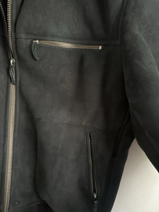 Cojoc  piele întoarsă blană naturală ovine L/XL