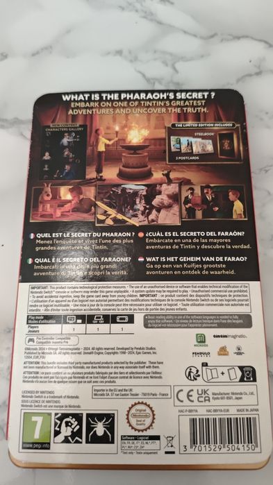 nintendo switch  Tintin Reporter limited edition: Cigars of the Pharaoh
