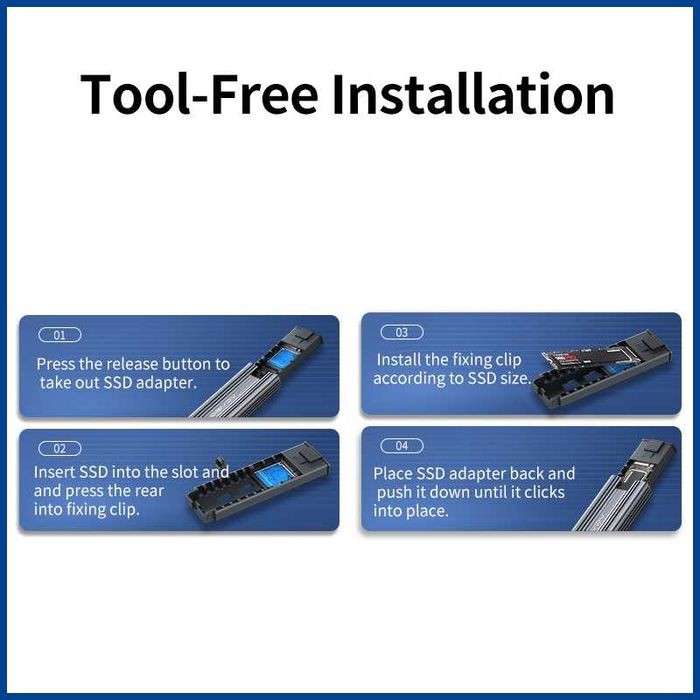 ACASIS Adaptor SSD M.2 NGFF NVMe la USB 3.0 / USB-C rack cu carcasa