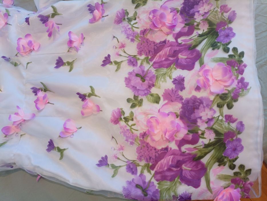 Rochie cununie/nunta/ rochie ocazie/eleganta/flori  3d/deosebita/unicat/la comanda