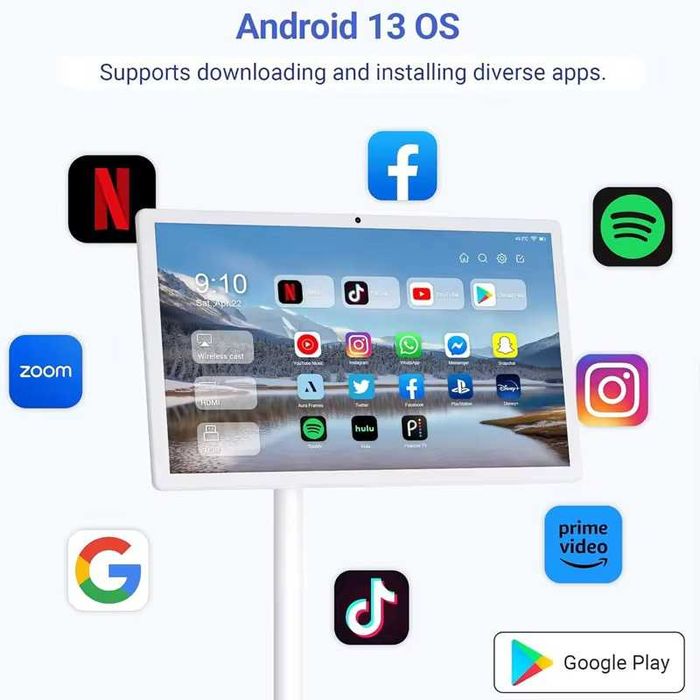 Портативный 21.5-32" Рулонный Сенсорный Экран TV Android 12