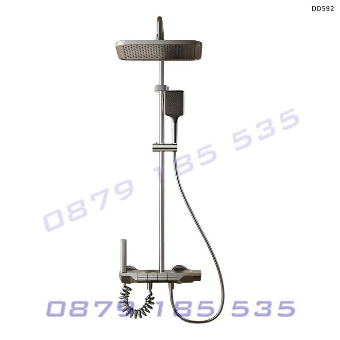 Луксозна душ колона душ система пиано бутони титаниум алуминий баня