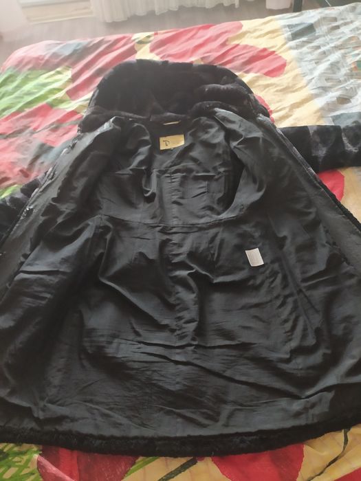 Шуба мутон черная