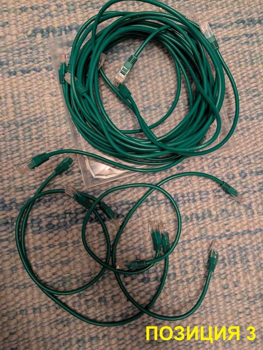 Качествени кабели аудио RCA, видео HDMI, мрежови LAN patch