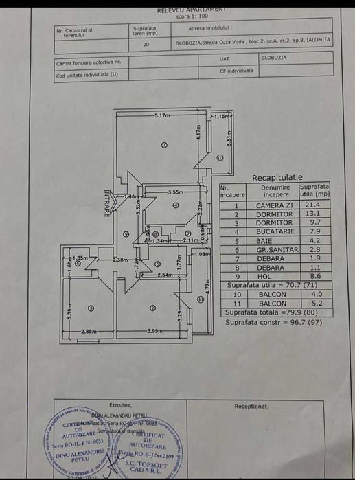 Vand apartament 3 camere