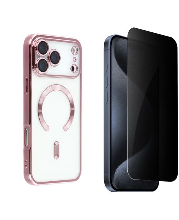 Iphone 17 17 AIR PRO MAX Husa Cercle Clear + Folie Sticla Esd Privacy