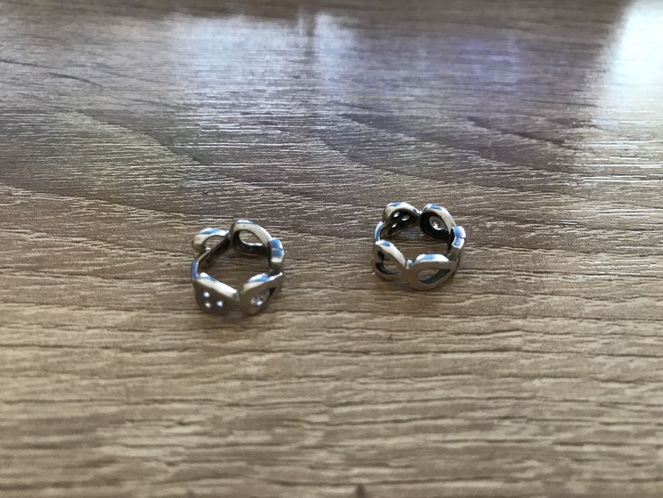 Серьги конго белое золото
