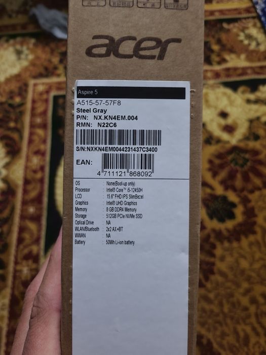 Acer aspire 5  8/512