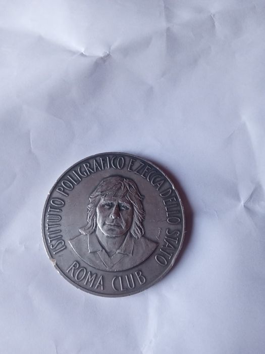 Medalie comemorativă  argint istoria clubului de fotbal profesionist 1972roma italia