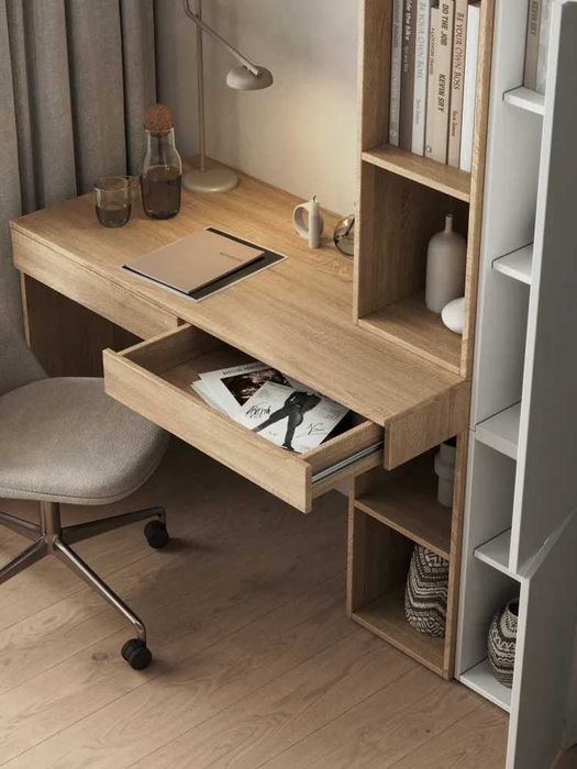 Стол компьютерный со шкафом и полками для школьника и взрослого