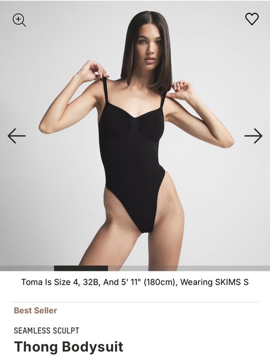 Skims Bodysuit (оригинал) Утягивающее Чёрное боди SKIMS