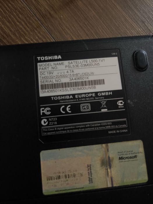 Vand Laptop Toshiba