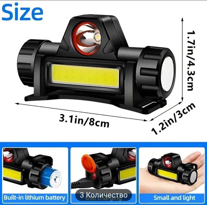 Челник зарежсащ се през УСБ лек и удобен водоустойчив мощен регулируем