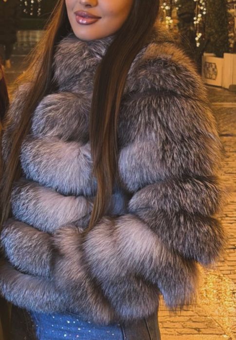 Haina de blana naturala, vulpe argintie