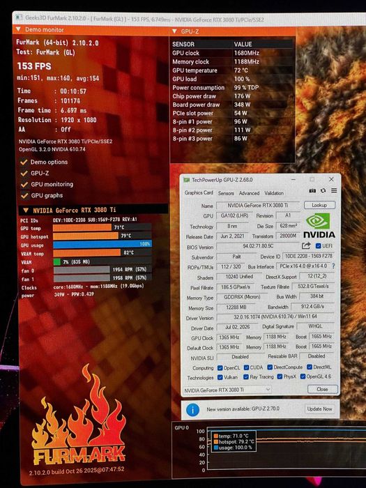 Palit RTX 3080 Ti GameRock 12GB 384Bit