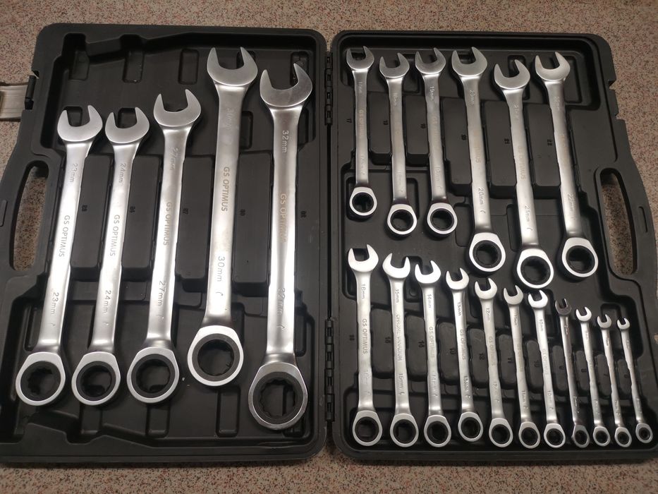 Trusa chei combinate cu clichet 6-32mm-Set chei inelare cu clichet 22piese Ch-Vanadium