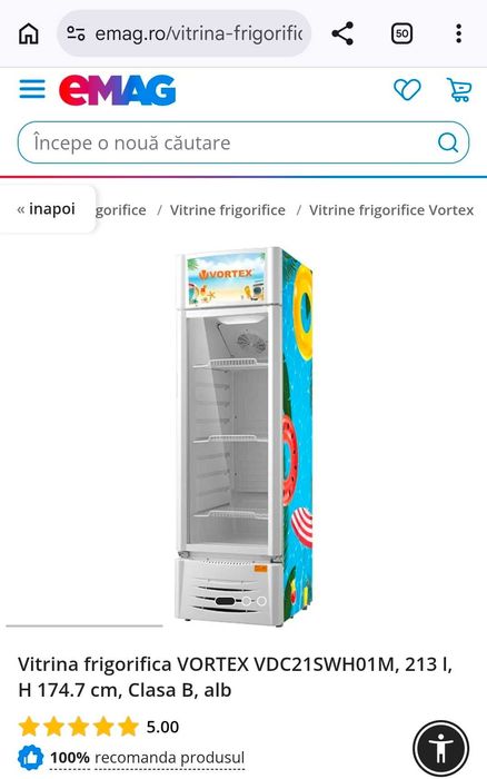 Vitrina frigorifica noua , sigilata , garantie